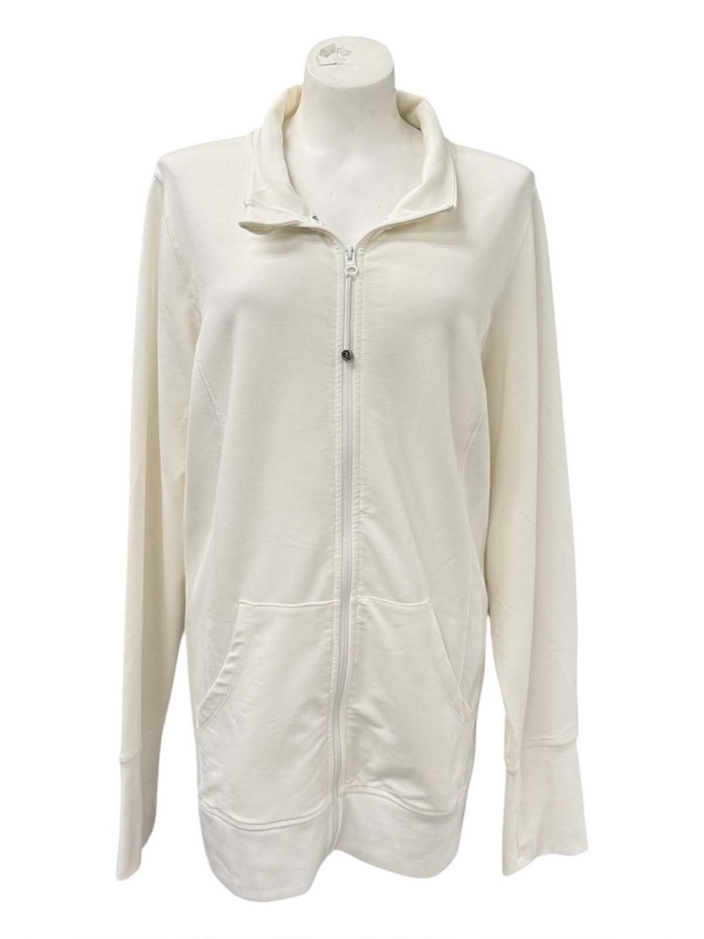 Active Zone Cream Full-Zip Hoodie Jacket Size 2X